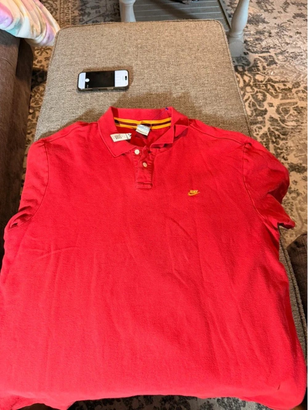 Vintage Nike Grey Tag Red Polo Shirt XXL Embroidered Swoosh Logo 90s Y2K